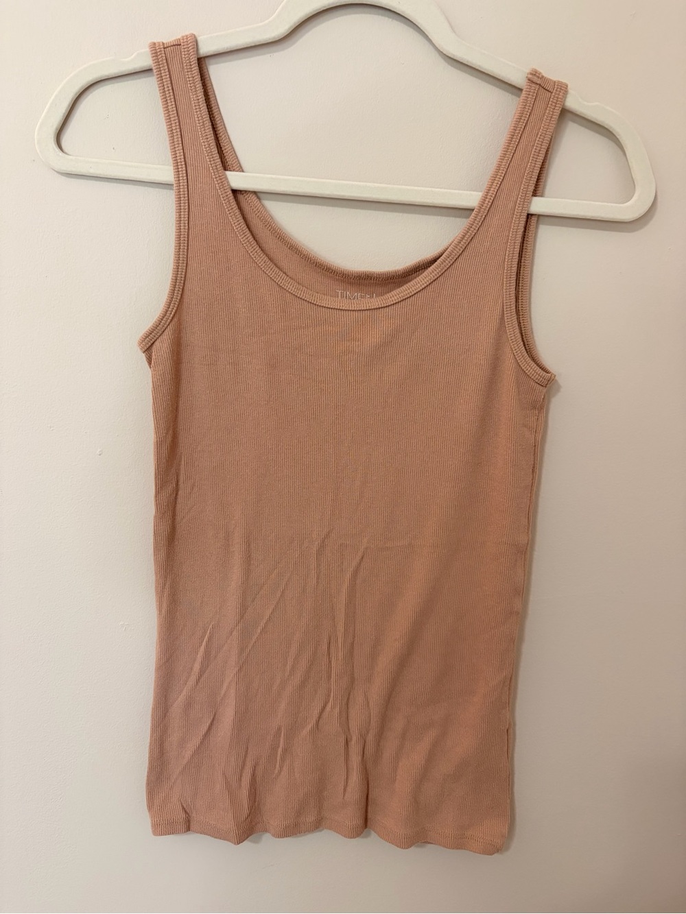 Time and Tru Ribbed Scoop Tank in Blush
